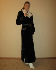 Шуба из мутона,  норковый воротник