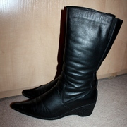 Сапоги (38) зима (кожа, цигейка) ТОРГ