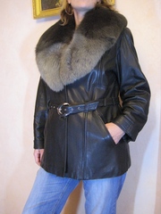 Куртка кожаная, утепленная.