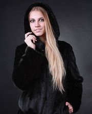 Норковый полушубок(шуба) с капюшоном, канадсий мех